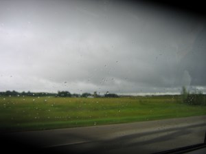 Rain through the wind shield