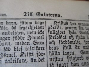 Swedish New Testament Bible found in the Ohman homestead. 